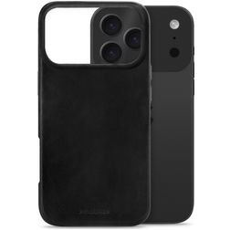 Mobilize Premium Coque iPhone 17 Pro Max MagSafe Coque arrière en Cuir Véritable - Noir