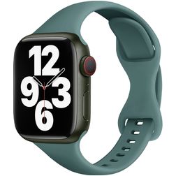 Mobigear Sport Slim Bracelet Silicone Apple Watch Fermeture à clou et passant - 49/46/45/44 mm - Vert
