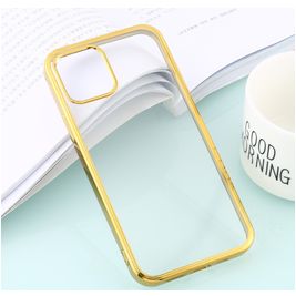 Mobigear Royal Coque iPhone 12 Coque arrière en TPU Souple - Transparent / Or