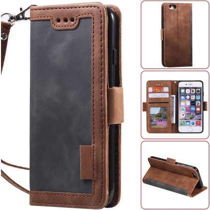 Mobigear Two Tone Housse iPhone 7 Etui Porte-Monnaie - Gris