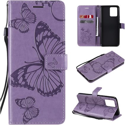 Mobigear Butterfly Housse Realme 8 Pro Etui Porte-Monnaie - Violet
