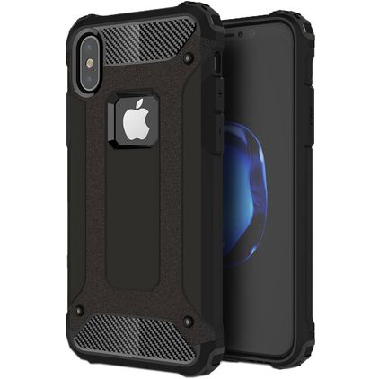 Mobigear Outdoor Coque iPhone XS Coque arrière Rigide Anti-Chocs - Noir