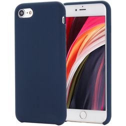 Mobigear Rubber Touch Coque iPhone 8 Coque arrière en Silicone - Dark Blue