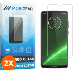 Mobigear Motorola Moto G7 Verre trempé Protection d'écran - Compatible Coque (Lot de 2)