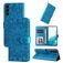 Mobigear Sunflower Housse Samsung Galaxy S23 Etui Porte-Monnaie - Bleu