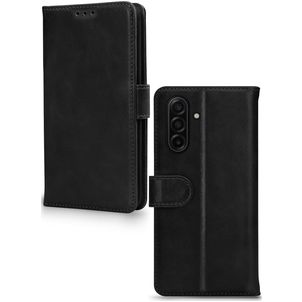 Mobilize Wallet Housse Samsung Galaxy A17 Etui en Cuir Véritable Porte-Monnaie - Noir