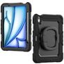 Mobilize Rotating Defender Coque iPad Air 11 Pouces (2025) Coque arrière en Plastique rigide,Silicone + Bandoulière + Support Amovible - Noir
