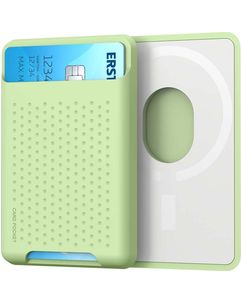 Mobigear Pocket - Porte Cartes en en Silicone - 2 Cartes - Compatible MagSafe - Vert