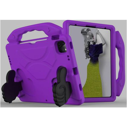 Mobigear Thumbs Up Coque iPad Pro 11 Pouces (2022) Coque de tablette pour enfants avec Poignée Enfants en EVA - Violet