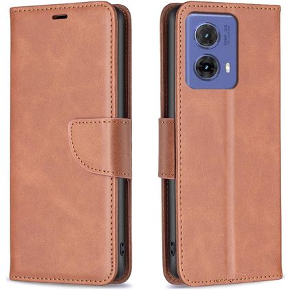 Mobigear Excellent Housse Motorola Moto G85 Etui Porte-Monnaie - Marron