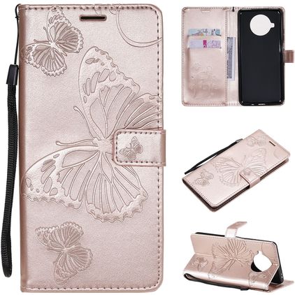 Mobigear Butterfly Xiaomi Mi 10T Lite Étui Portefeuille - Rose doré