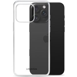 Mobilize Gelly Coque Transparente iPhone 16 Pro Max Coque arrière en TPU Souple - Transparent
