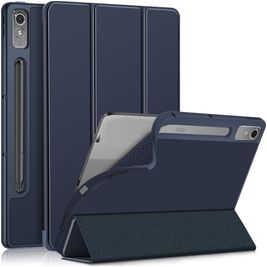 Mobigear Tri-Fold Gel Coque Lenovo Tab P12 Etui en TPU,Similicuir - Dark Blue