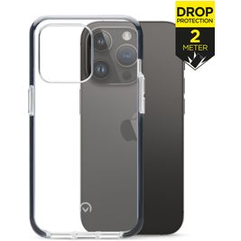 Mobilize Shatterproof Coque iPhone 14 Pro Coque arrière Rigide Anti-Chocs - Transparent / Noir