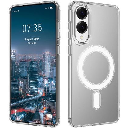 Mobigear Shockproof Coque Transparente Samsung Galaxy S25 Edge MagSafe Coque arrière Rigide - Transparent
