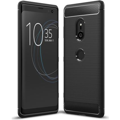 Mobigear Brushed Slim Coque Sony Xperia XZ3 Coque arrière en TPU Souple - Noir