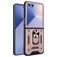 Mobigear Armor Ring Samsung Galaxy Z Flip 7 Plastique rigide Coque arrière Antichoc avec bague de maintien - Rose doré