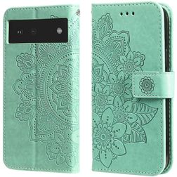 Mobigear Flowers Housse Google Pixel 6 Etui Porte-Monnaie - Vert