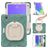 Mobigear RingGuard Coque iPad Mini 7 (2024) Coque arrière en Plastique rigide,Silicone + Porte-crayon + Bandoulière + Support Amovible - Vert