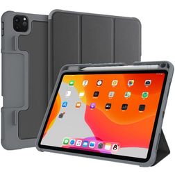 Mutural Tri-Fold Tough Coque iPad Pro 11 Pouces (2021) Etui + Porte-crayon - Noir