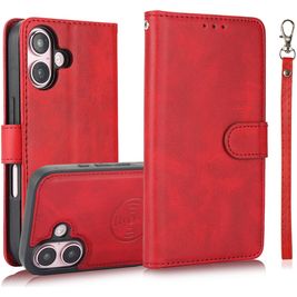 Mobigear Wallet Housse iPhone 16 Etui avec Coque Détachable Porte-Monnaie - Rouge