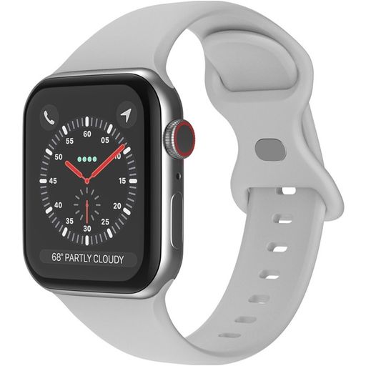Mobigear Sport Dual Bracelet Silicone Apple Watch Fermeture à clou et passant - 42/41/40/38 mm - Gris