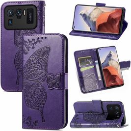 Mobigear Butterfly Housse Xiaomi Mi 11 Ultra Etui Porte-Monnaie - Violet