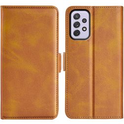 Mobigear Slim Magnet Housse Samsung Galaxy A73 Etui Porte-Monnaie - Cognac