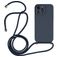 Mobigear Lanyard iPhone 14 Pro Coque avec cordon en Silicone - Dark Blue