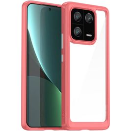Mobigear Crystal Coque Xiaomi 13 Pro Coque arrière Rigide - Transparent / Rouge