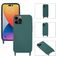 Mobigear Lanyard iPhone 14 Pro Max Coque avec cordon en Silicone - Vert foncé
