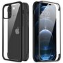 Valenta Full Cover Coque iPhone 12 Coque arrière en Verre trempé Anti-Chocs - Noir