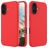 Mobigear Rubber Touch Coque iPhone 16 Coque arrière en Silicone - Rouge