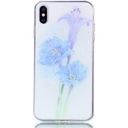 Mobigear Design Coque iPhone XS Max Coque arrière en TPU Souple - Fleur mauve