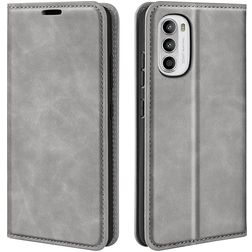 Mobigear Retro Slim Motorola Moto G52 Étui Portefeuille - Gris