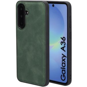 Mobiparts Classic Coque Samsung Galaxy A36 MagSafe Coque arrière en TPU,Similicuir - Emerald Green