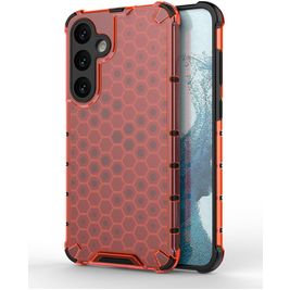 Mobigear Honeycomb Coque Samsung Galaxy S24 Plus Coque arrière Rigide Anti-Chocs - Rouge