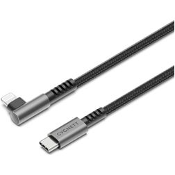Cygnett Angled Braided - Câble USB-C vers Apple Lightning 1 mètre - Noir