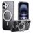 Mobigear Frosted Mag Coque iPhone 17 MagSafe Coque arrière Rigide avec Support Amovible - Gris