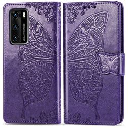 Mobigear Butterfly Housse Huawei P40 Etui Porte-Monnaie - Violet
