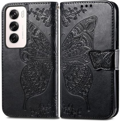 Mobigear Butterfly OPPO Reno 12 Pro Étui Portefeuille - Noir