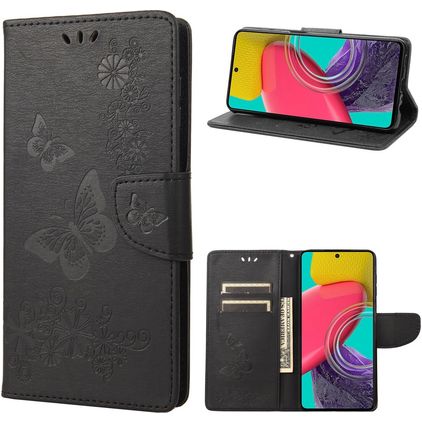 Mobigear Butterfly Samsung Galaxy M53 Étui Portefeuille - Noir