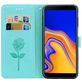 Mobigear Roses Housse Samsung Galaxy J6 Plus Etui Porte-Monnaie - Turquoise