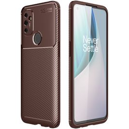 Mobigear Racing Coque OnePlus Nord N100 Coque arrière en TPU Souple - Marron