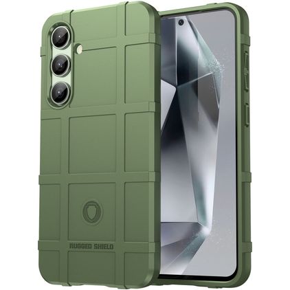 Mobigear Rugged Shield Coque Samsung Galaxy S24 FE Coque arrière en TPU Souple Anti-Chocs - Vert