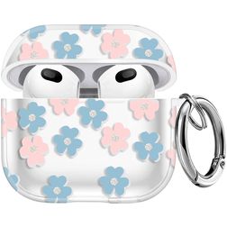Mobigear Flowers Coque Apple AirPods 3 Coque Rigide - Bleu / Rose