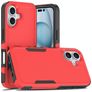 Mobigear Heavy Armor iPhone 16 Plastique rigide Coque arrière Antichoc - Rouge