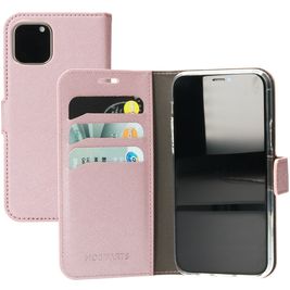Mobiparts Saffiano Wallet Housse iPhone 11 Pro Etui Porte-Monnaie - Rose