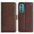 Mobigear Slim Magnet Housse Motorola Edge 30 Etui Porte-Monnaie - Marron