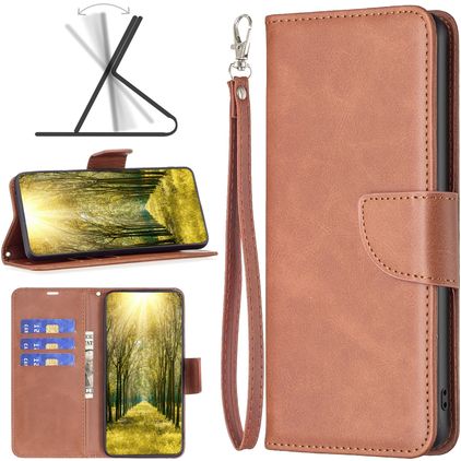 Mobigear Excellent Housse Motorola Moto E32 Etui Porte-Monnaie - Marron